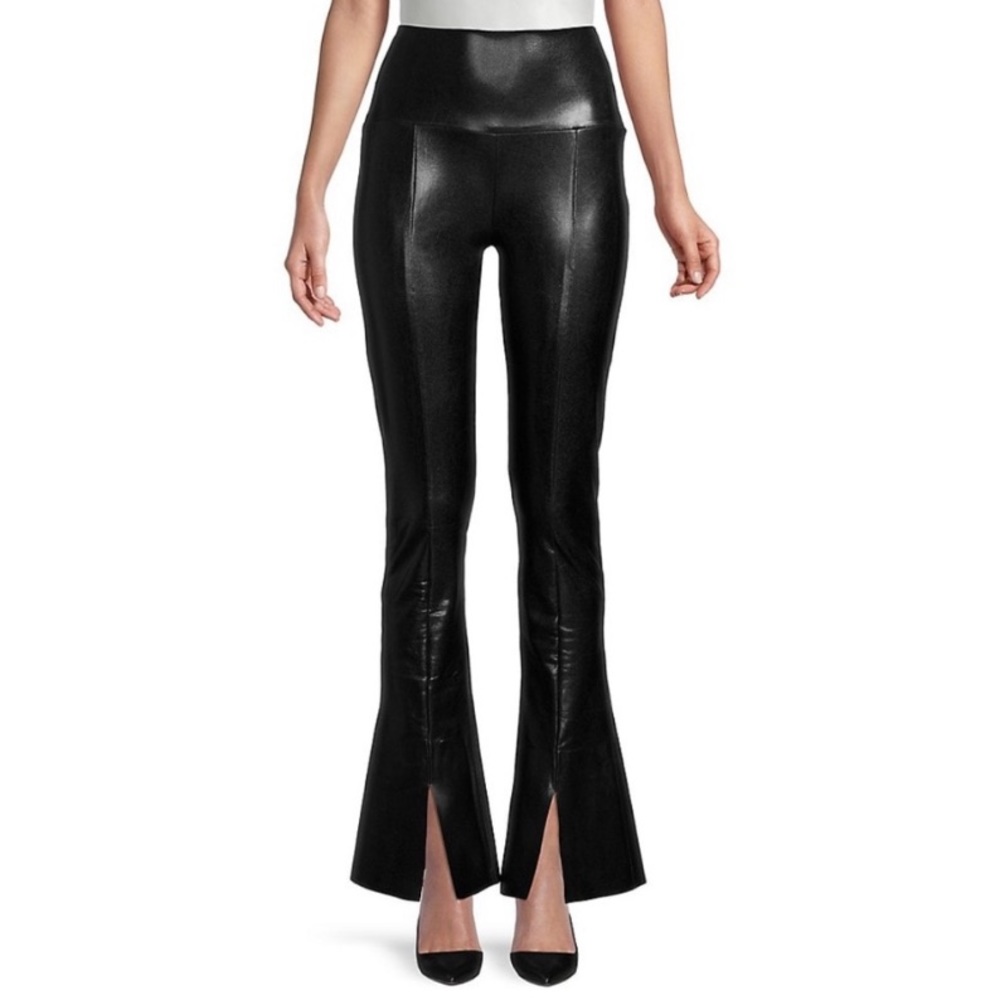 NORMA KAMALI Spat Flares Faux Leather Leggings Size XS
